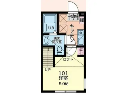 GALLERIA IDOGAYA(1K/1階)の間取り写真