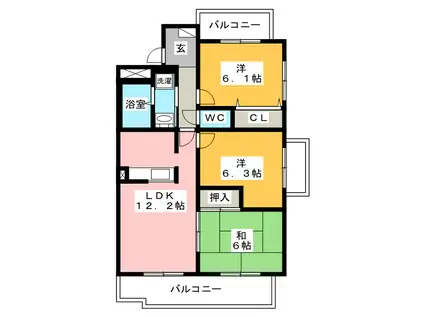 AZOOL A (3LDK/3階)の間取り写真
