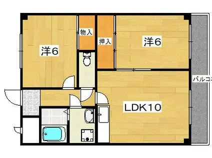 サンヴィレッジくずは(2LDK/3階)の間取り写真