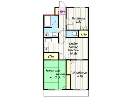 グランフォルム愛甲石田(3LDK/4階)の間取り写真