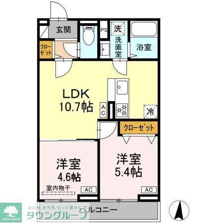 セレスティア小茂根(2LDK/2階)の間取り写真