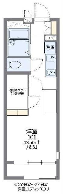 レオパレスLOREA(1K/1階)の間取り写真
