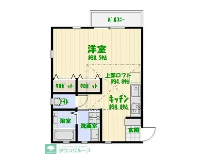 N.LEAF船橋(1K/2階)の間取り写真