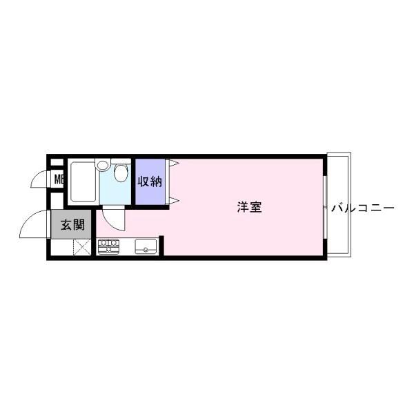 ジュネス北在家(ワンルーム/2階)の間取り写真