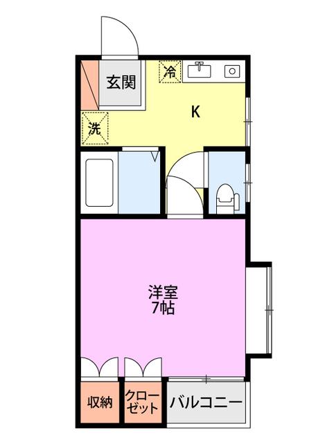 SAJA-WING(1K/1階)の間取り写真