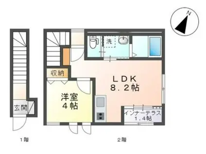 エクセレンス・YII(1LDK/1階)の間取り写真