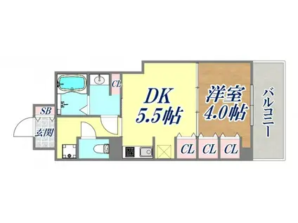 神戸元町NOAH(1DK/1階)の間取り写真