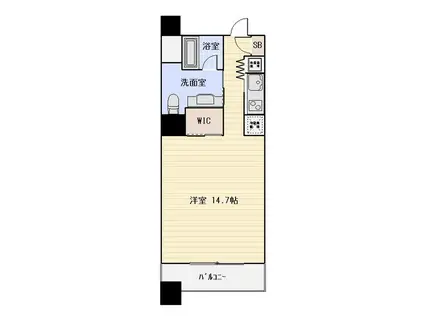 ザ・タワー大阪(ワンルーム/6階)の間取り写真