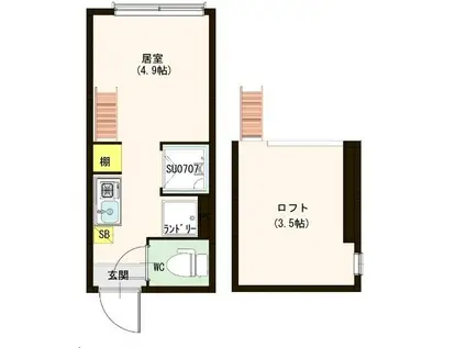 レジナヒルズ(ワンルーム/2階)の間取り写真