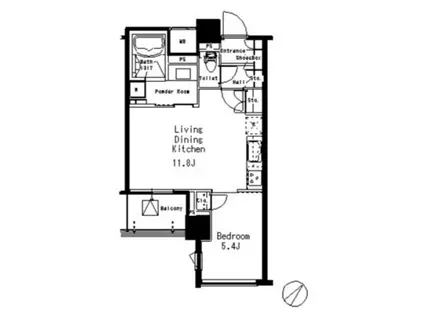 N MFPR目黒タワー(1LDK/6階)の間取り写真