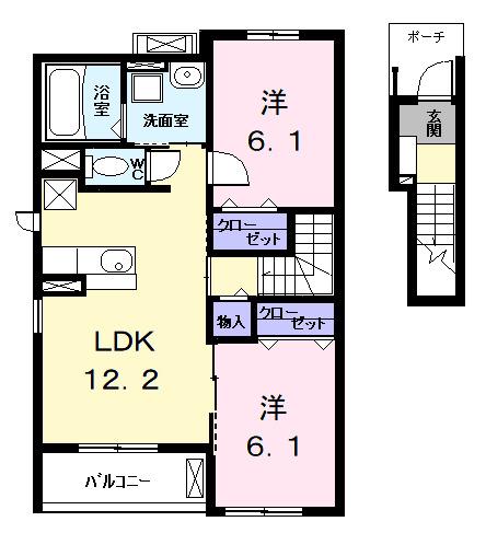 ファースト(2LDK/2階)の間取り写真