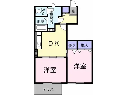 花村ビル(1LDK/4階)の間取り写真