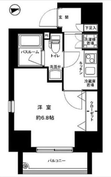 グランフォース秋葉原(1K/2階)の間取り写真