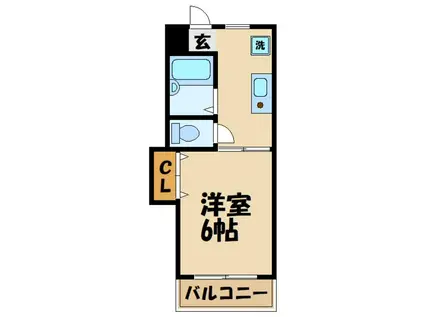 アトラス調布(1K/1階)の間取り写真