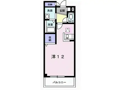 ローズマリー(ワンルーム/1階)の間取り写真