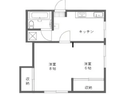 クロノス下新倉(2K/2階)の間取り写真