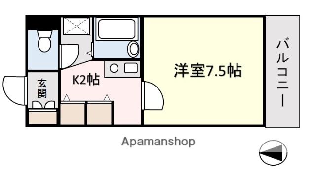サンヴィラ(1K/1階)の間取り写真