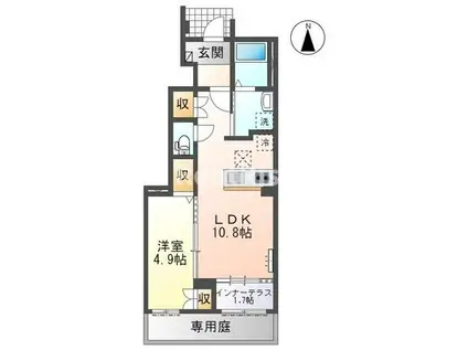 SAINT FIELD (1LDK/1階)の間取り写真