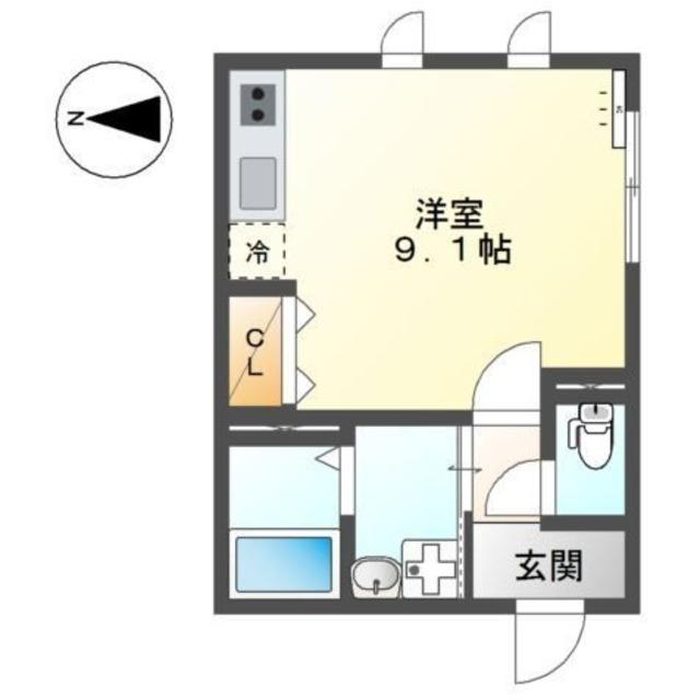 大田区大森西5丁目アパート(ワンルーム/2階)の間取り写真