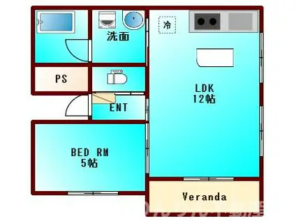 アップフィールド富田橋(1LDK/4階)の間取り写真