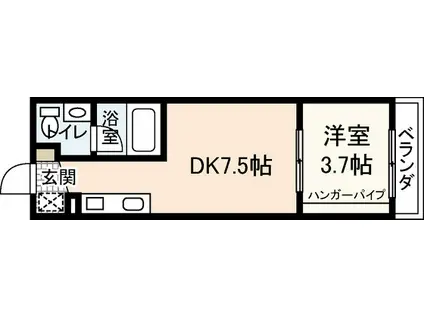 エストレビータ(1DK/2階)の間取り写真