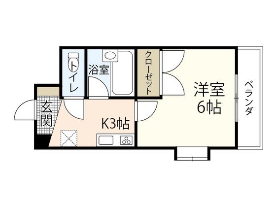 平岩ビル(1K/1階)の間取り写真
