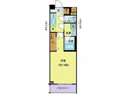 クレヴィスタ三軒茶屋(1K/1階)の間取り写真