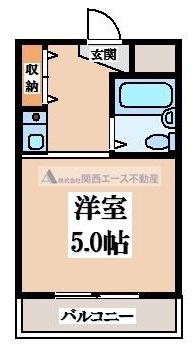 メイフェアN(1K/5階)の間取り写真