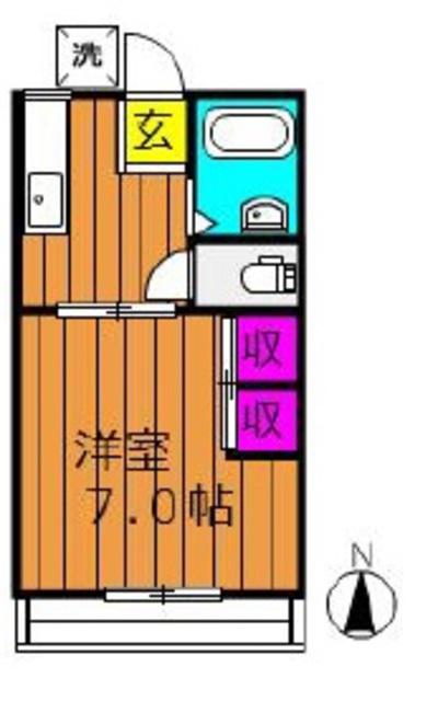 アメニティハイツ A(1K/2階)の間取り写真