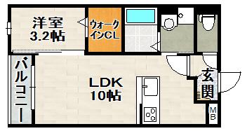 花水木 宝塚(1LDK/1階)の間取り写真