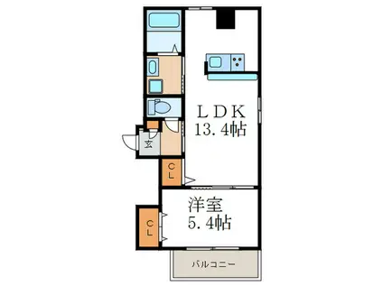 パイクツリー西京極(1LDK/3階)の間取り写真