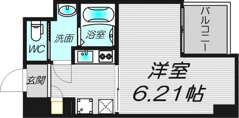 ARTIZA森ノ宮D.C(1K/2階)の間取り写真