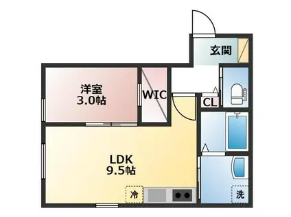 M CUBE(1LDK/2階)の間取り写真