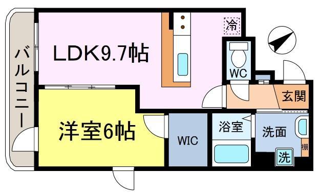 フェイムイッサ(1LDK/4階)の間取り写真