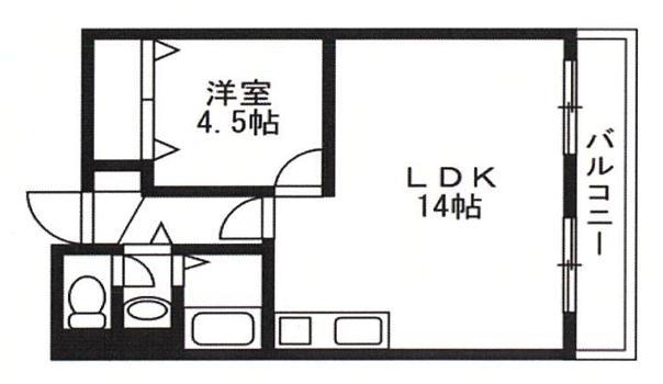 サンパレス21六甲II(1LDK/1階)の間取り写真