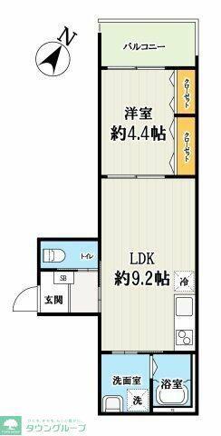 キャメル中浦和西堀(1LDK/1階)の間取り写真