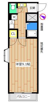 ドミール板橋本町(1K/3階)の間取り写真