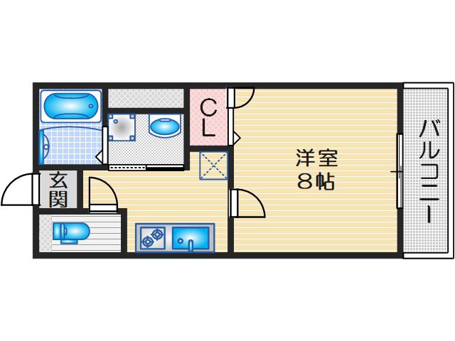 CASAESPERANZA(1K/2階)の間取り写真