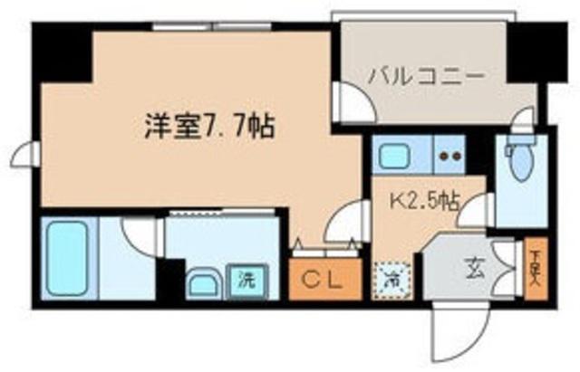 ALVINESS KEI(1K/7階)の間取り写真