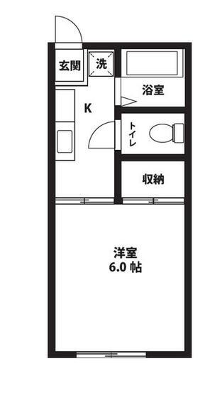 メゾン文京(1K/2階)の間取り写真