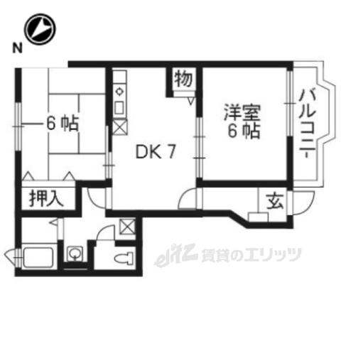 サニー・レジデンス(2DK/1階)の間取り写真