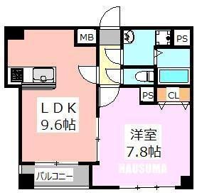 ヴェルデール白山(1LDK/6階)の間取り写真