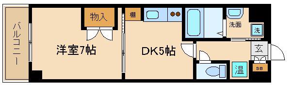 M・G HILLS四条河原町(1DK/6階)の間取り写真