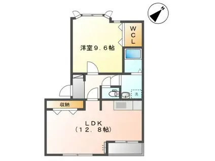 エスポワールII(1LDK/2階)の間取り写真