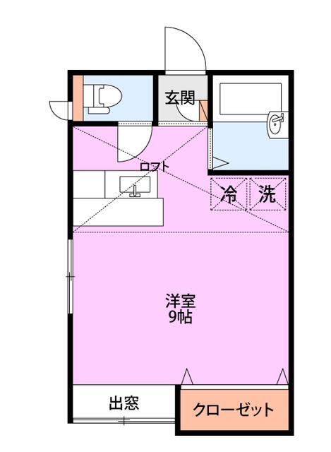 メゾンKIDO(ワンルーム/2階)の間取り写真