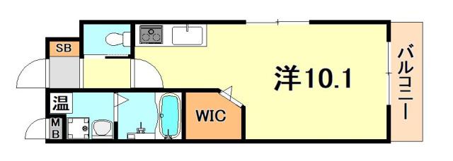 ヴィアノ塩屋町(ワンルーム/3階)の間取り写真