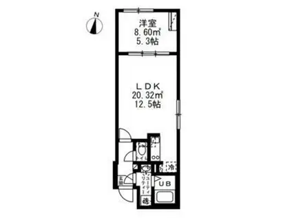 SOLASIARESIDENCE西日暮里(1LDK/3階)の間取り写真