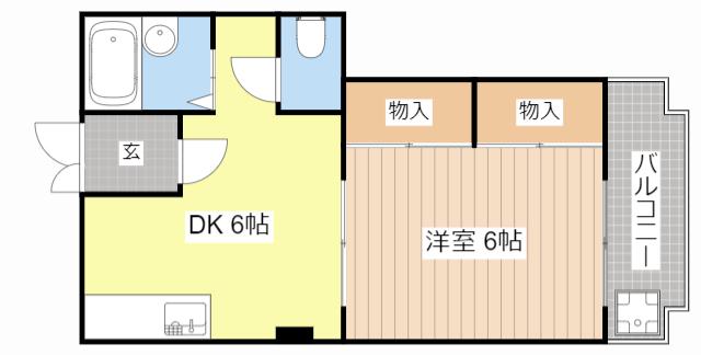 M/Eビル(1DK/2階)の間取り写真