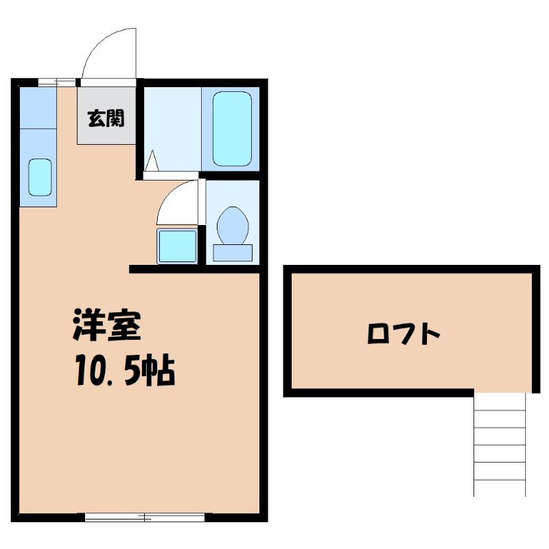 久保田ハイツ3号棟(ワンルーム/1階)の間取り写真