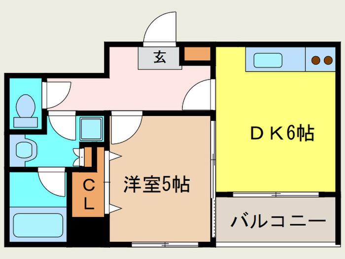 ラクラス田原町(1DK/2階)の間取り写真
